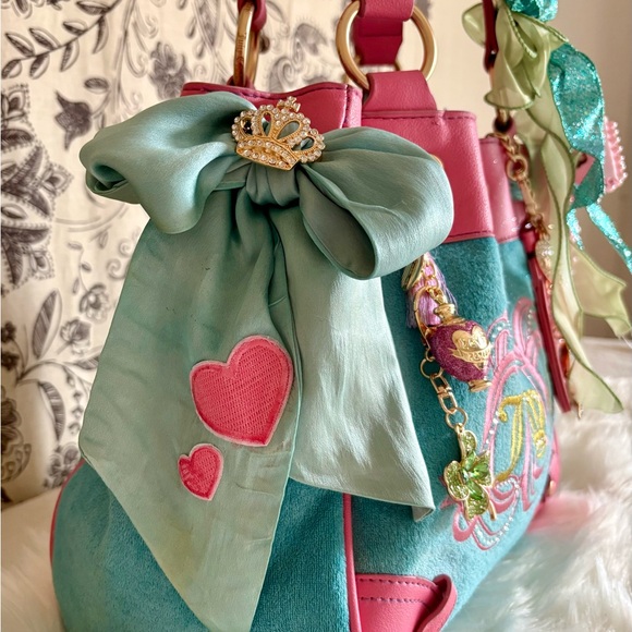 Juicy Couture Pink and Teal Shoulder Bag - Picture 2 of 9